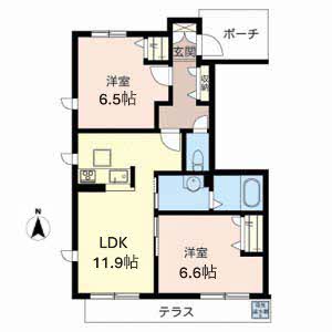 シャーメゾン紀寺Ａ・Ｂ B103号室