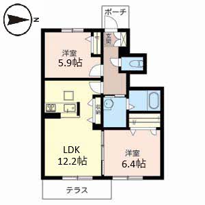 シャテーニュ　上坂部 A102号室