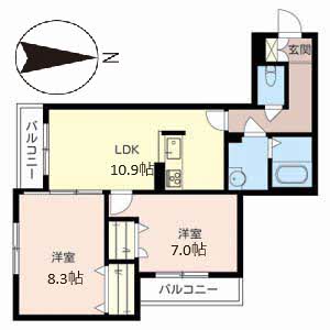 リバークレスト舟山 0202号室