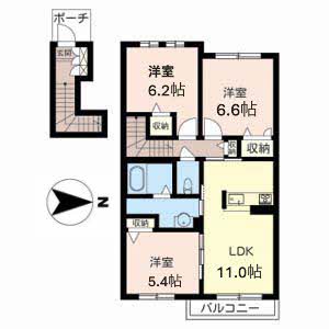 シャーメゾン龍田 0207号室