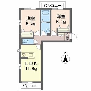 ＢＥＲＥＯ　Ｎｏｒｔｈ　ｐｌａｉｎ 0205号室