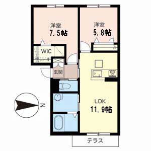 シャーメゾン久津川 0105号室