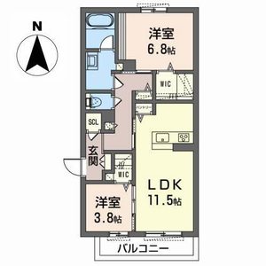 シャーメゾン　セレーノ A203号室
