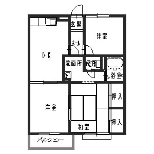 ガーデンハイツ緑ケ丘Ｃ，Ｄ D203号室