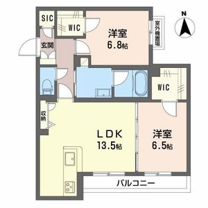 シャーメゾン五位堂0205号室_間取り画像