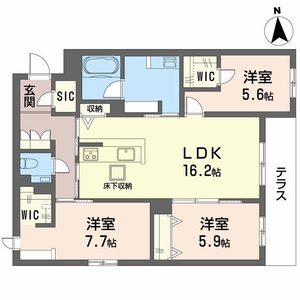 フレシア天王寺0106号室_間取り画像