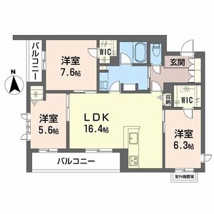 フレシア天王寺0302号室_間取り画像