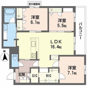 フレシア天王寺0407号室_間取り画像
