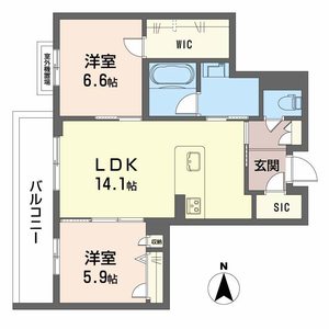 プラート　キアリノ0206号室_間取り画像