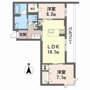 プラート　キアリノ0302号室_間取り画像