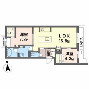 シャーメゾン　クロワール0201号室_間取り画像
