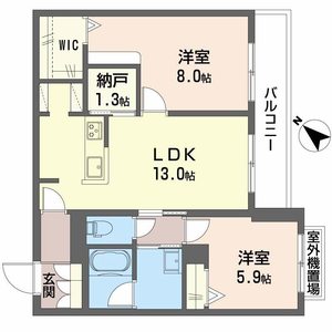 ＳｈａＭａｉｓｏｎ　Ｍｉｍｏｓａ　Ｏｋｕｂｏ 0202号室