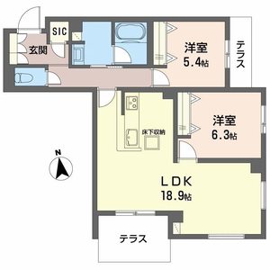 アリビオ　田辺0101号室_間取り画像