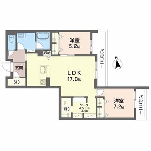 アリビオ　田辺0203号室_間取り画像