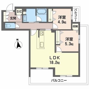アリビオ　田辺0401号室_間取り画像