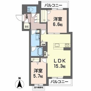 シャーメゾン王寺　ノースⅠ 0203号室