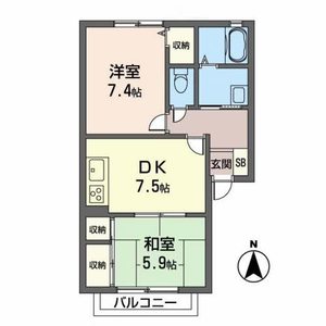 ＤＵＯ　ＫＡＷＡＮＩＳＨＩ　ＷＥＳＴ　ＥＡＳＴ B203号室