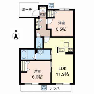 シャーメゾン紀寺Ａ・ＢB102-2