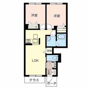 アトリエール　上中　Ａ棟・Ｂ棟B102-2