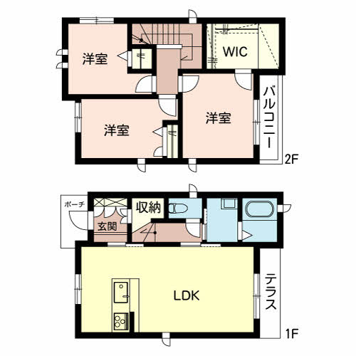 五軒邸戸建貸家　Ｂ号-2