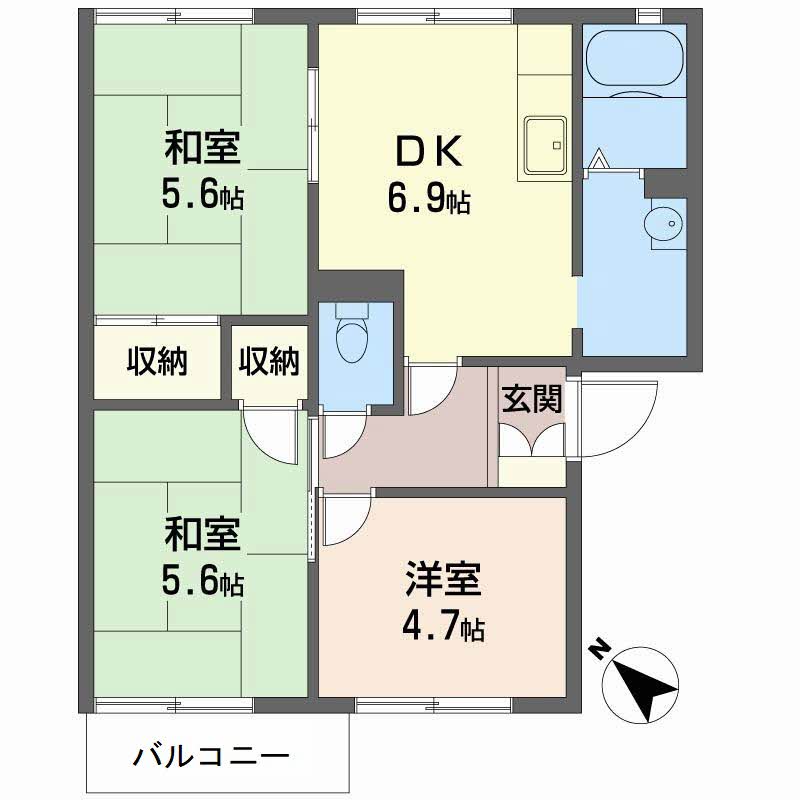 ガーデンハイツ緑ケ丘C,D C203号-2