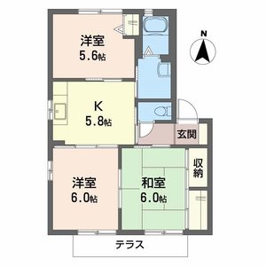 ディアコートＡ・Ｂ・Ｃ・Ｄ・Ｅ・Ｆ E102号室