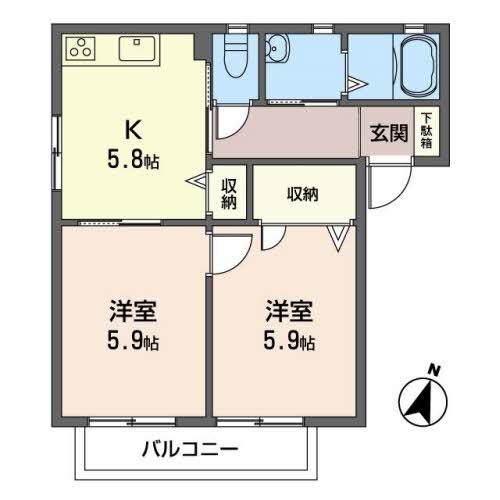 シャーメゾン逆瀬川 A201号-2