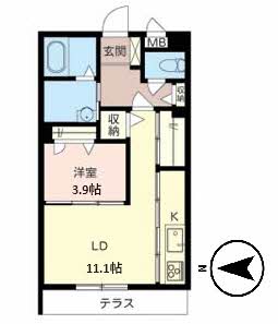 シャーメゾン中山寺Ⅱ 0102号-2