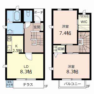 ヴィーダ北町Ｃ・Ｄ C000号-2