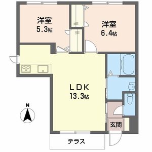 シャーメゾン　クラヴィエ上中　Ａ棟 A101号室