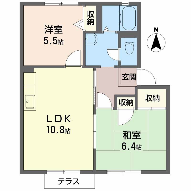 ラフィーネ當麻弐番館 D102号-2