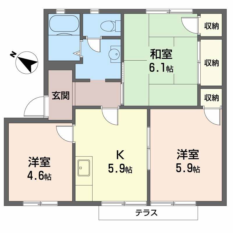 ファミールハイツ・フクダ A102号-2