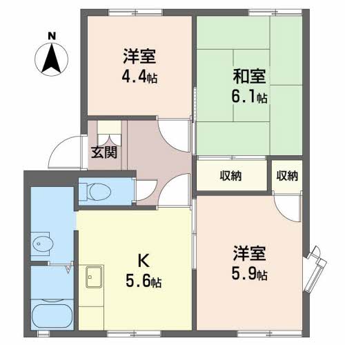 フレグランス竜山Ａ・Ｃ A101号-2