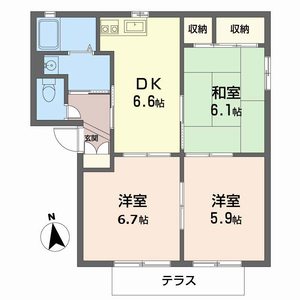 バリュージュ小山Ⅰ・Ⅱ 1102号室