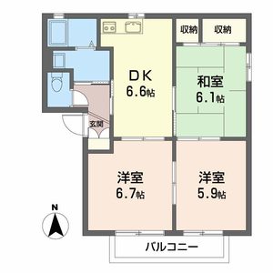 バリュージュ小山Ⅰ・Ⅱ 1202号室