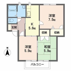葛城ｇａｒｄｅｎｓＣ 0202号室