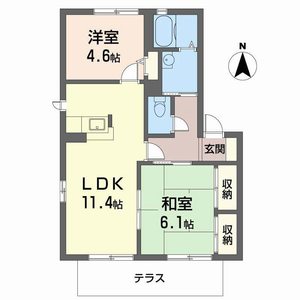 バリュージュ・ＩＢＡＲＡ・夢み台Ａ A102号室