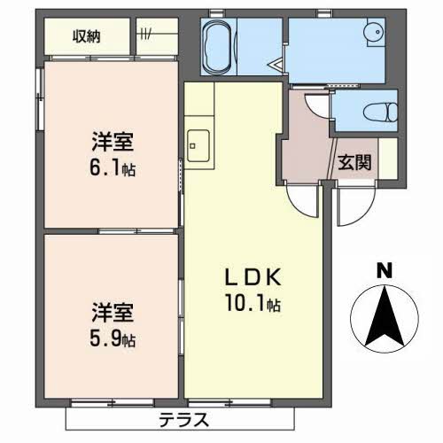 アミ緑町Ａ・Ｂ A101号-2