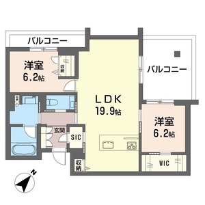 ザ・フラッグ302号室_間取り画像