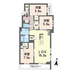 プレミアス302号室_間取り画像