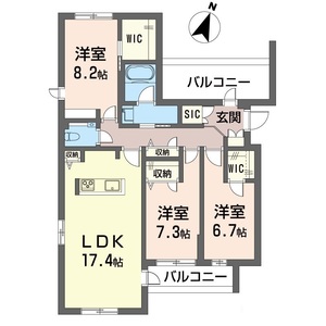 ソレイユ洗足301号室_間取り画像