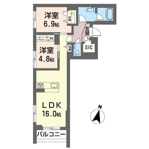 ドミール旗の台 202号室