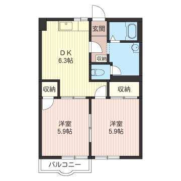 サンハイツ・クリハラＡ202-2