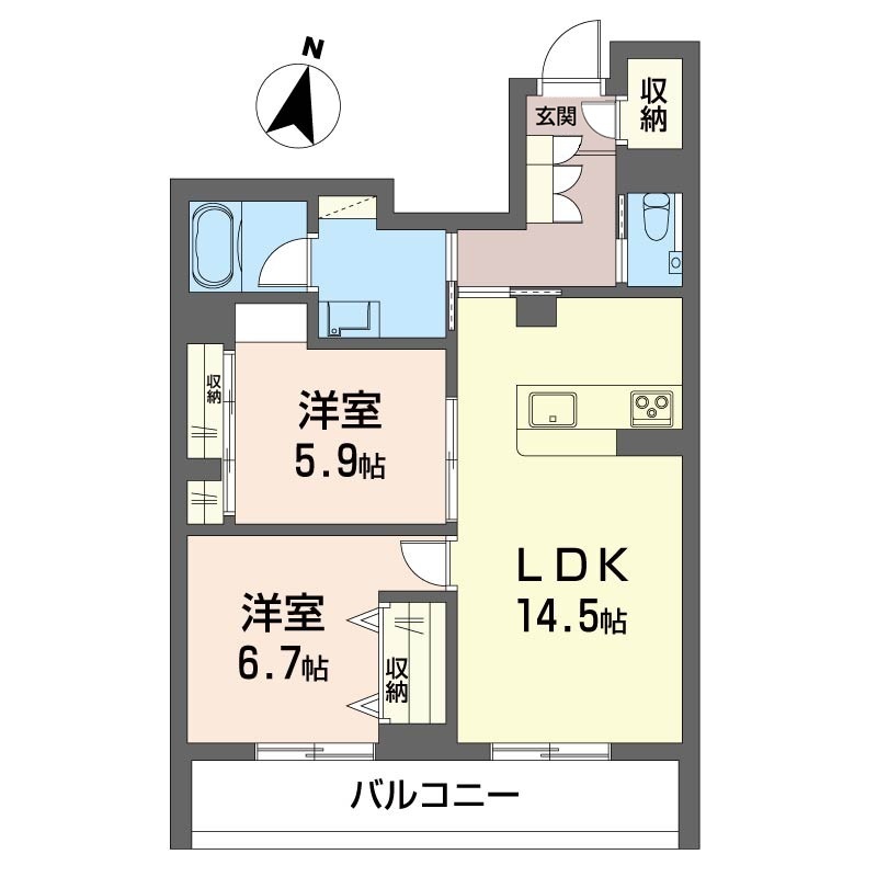 ドミール旗の台 201号-14