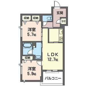 Ｓｈａｍａｉｓｏｎ　Ｅｂｉｎａ　Ⅱ 203号室