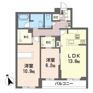 シャーメゾンステージ綱島107号室_間取り画像