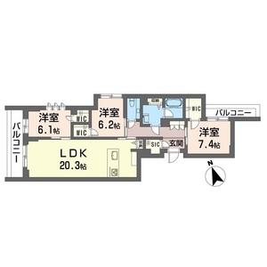 シャーメゾンステージ綱島308号室_間取り画像