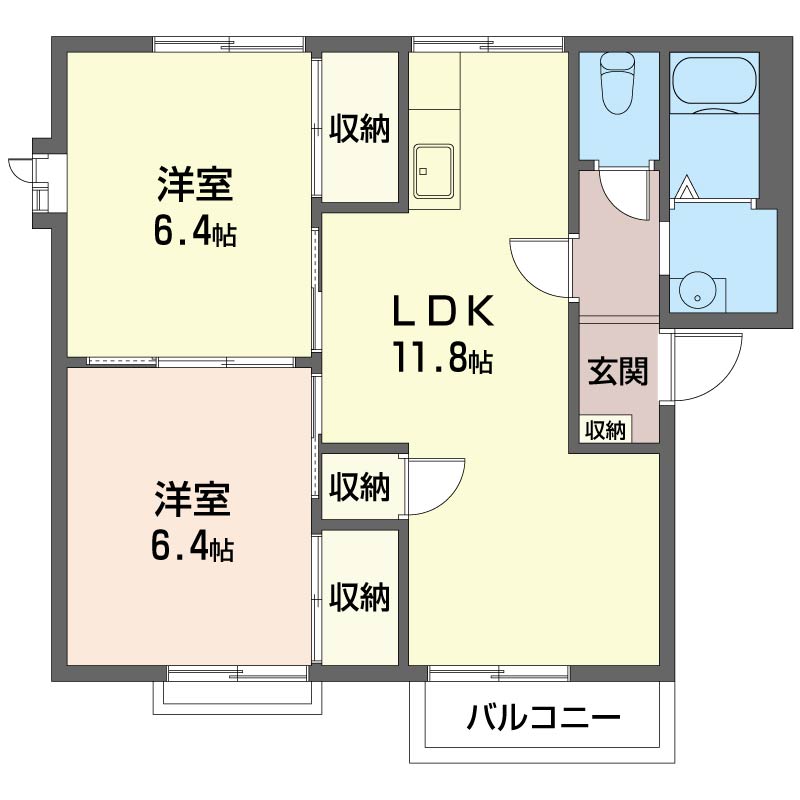 サンハイツフジ　Ⅱ201-2