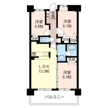 ウエストヴァレィー壱番館 611号-6
