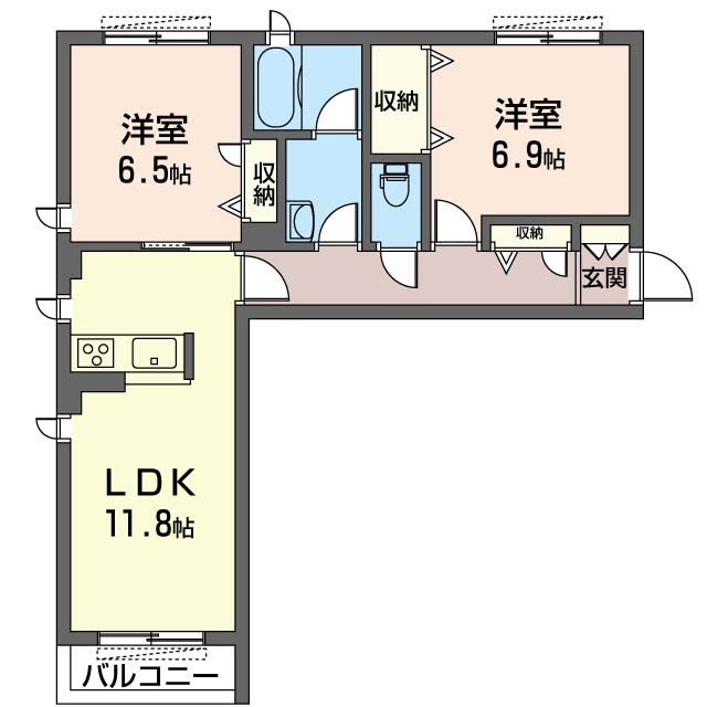 ウェルシーフィールドⅡ三ッ沢 203号-4